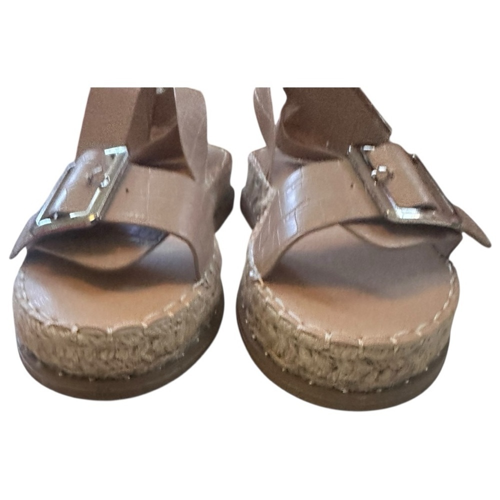 PrettyLittleThing Nude PU Croc Buckle Detail Espadrille Sandals, EU 39 US 8 - Picture 7 of 8